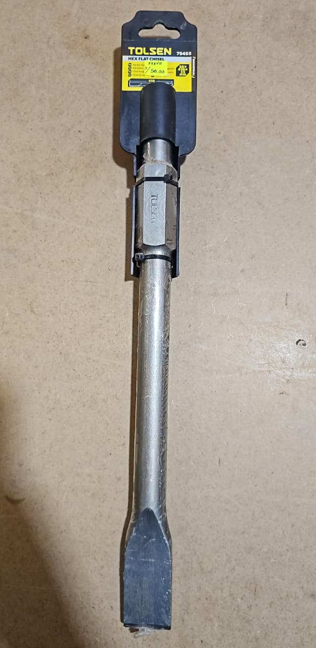 CINCEL PLANO HEXAGONAL TOLSEN PARA MARTILLOS DE 15KG