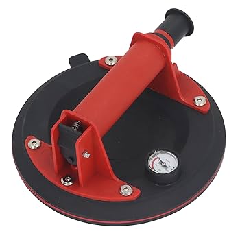 VENTOSA DE SUCCION AL VACIO ROJA CON MANOMETRO JV