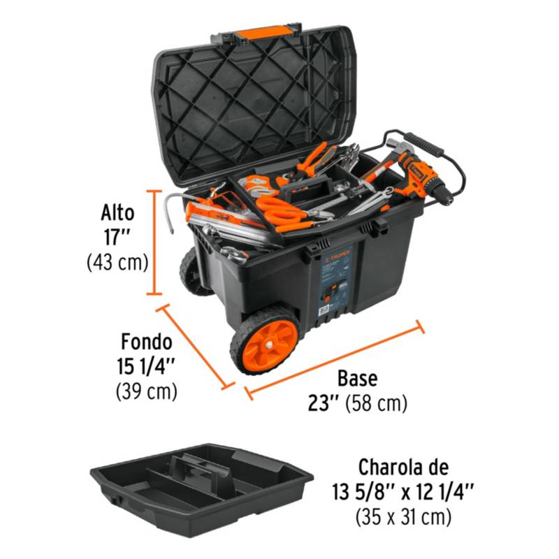 CAJA DE HERRAMIENTAS CON MANGO TELESCOPICO