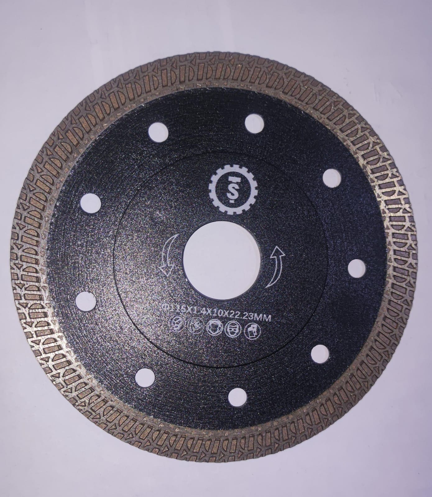 DISCO NEGRO DIAMANTADO DE CORTE PARA PIEDRA SINTERIZADA /PORCELANATO